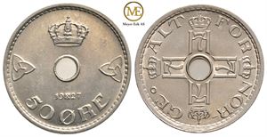 50 øre 1927 Haakon VII. Kv.0