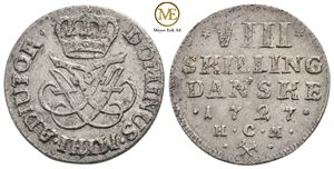 8 skilling 1727 Frederik IV. Kv.01