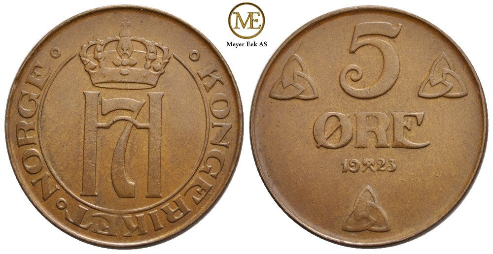 5 øre 1923 Haakon VII. Kv.0/01