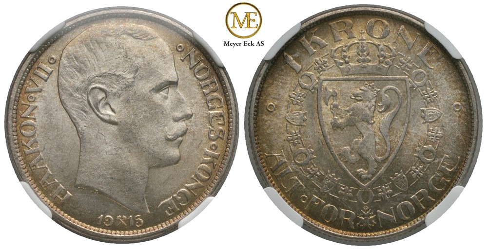 1 krone 1915 Haakon VII. Kv.0