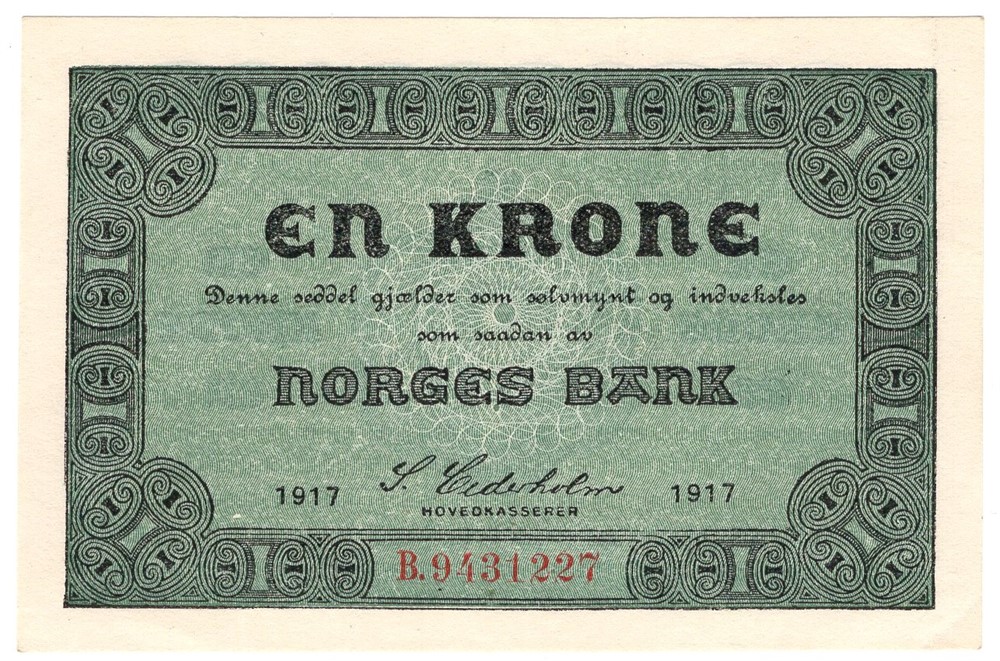 En krone 1917.B. Kv.0/01