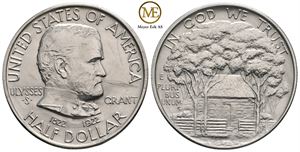 1/2 dollar 1922. 100th Birth Anniversary of Ulysses Grant. Kv.0/01