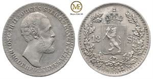 12 skilling 1873 Oscar II. Kv.01