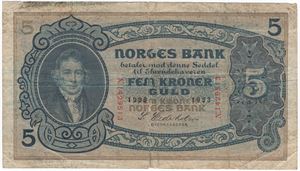 5 kroner 1933 N.1429513. Kv.1-