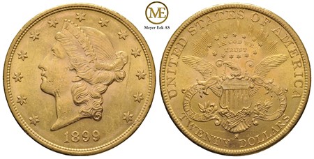 20 dollar 1899 S. Liberty head. MS60