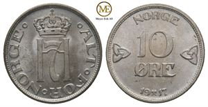 10 øre 1917 Haakon VII. Kv.0