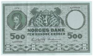 500 kroner 1976 A.6948650. Kv.01