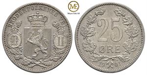 25 øre 1901 Oscar II. Kv.0