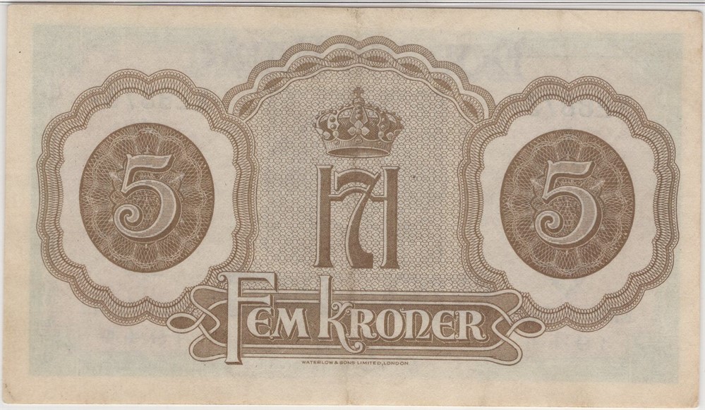5 kroner 1944 X.288737. Kv.01