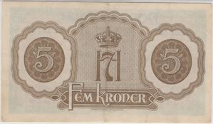 5 kroner 1944 X.288737. Kv.01
