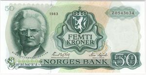 50 kroner 1983 Z. Erstatningsseddel. 67 EPQ. Kv.0