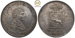 Speciedaler 1827/6 Carl XIV Johan. Kv.0/01