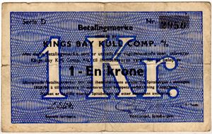 1 krone betalingsmerke 1950/51 D Kv.1-