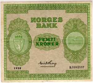 50 kroner 1950 B Ex. Germeten 2014 Kv.1