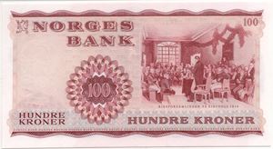 100 kroner 1962 Z.0066977 erstatningsseddel. Kv.0