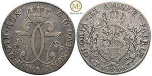 1/2 speciedaler 1777 Christian VII. Kv.1/1+