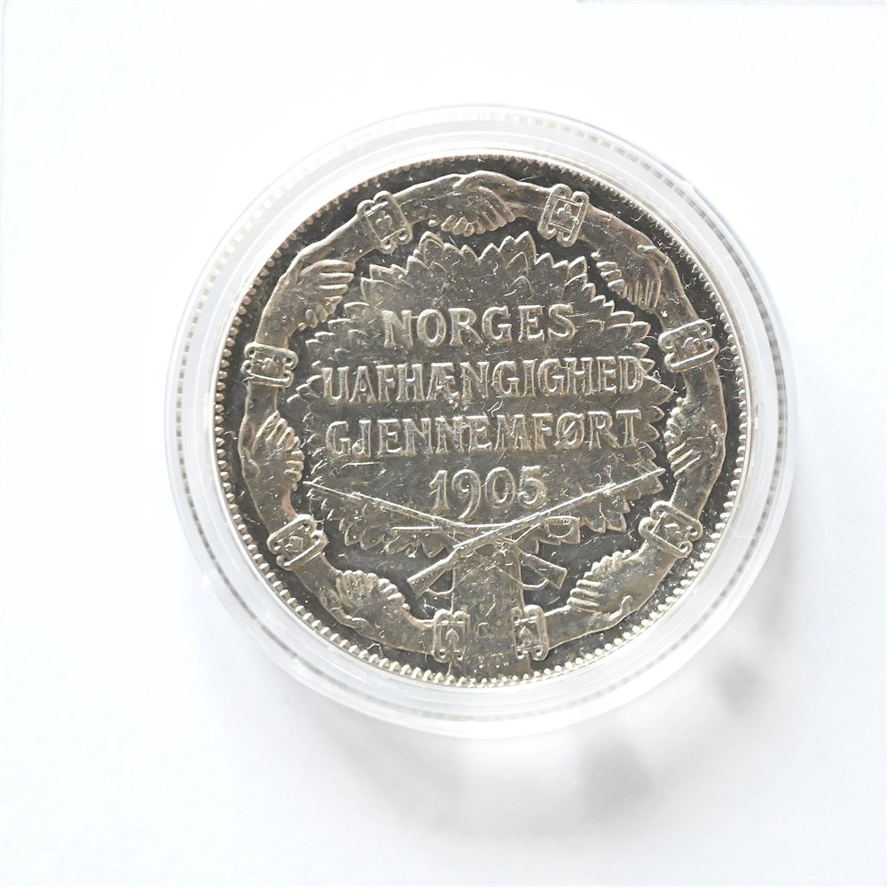 Norge 2 kroner 1907 Gevær kv. 01