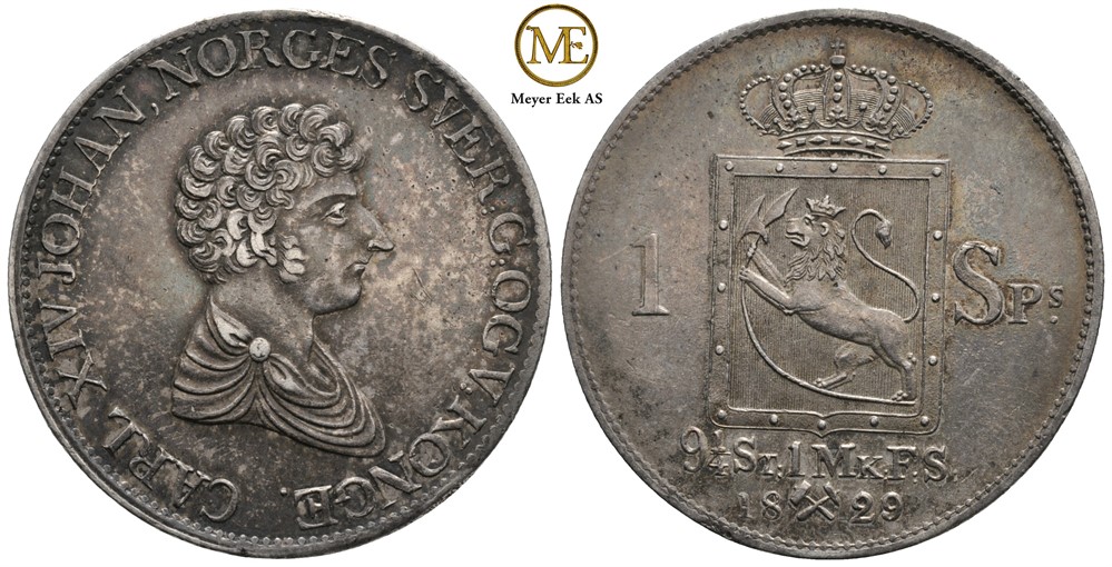 Speciedaler 1829 Carl XIV Johan. Kv.1+/01