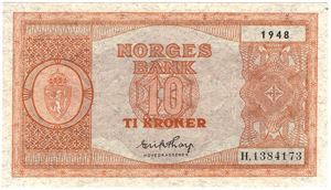 10 kroner 1948 H.1384173. Kv.0/01