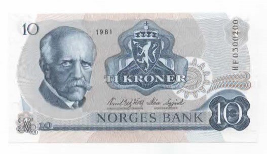 Norge 10 kroner 1981 HF kv. 0