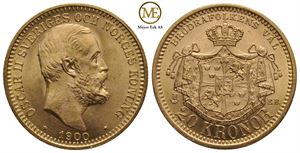 20 kronor 1900 Oscar II. Kv.0