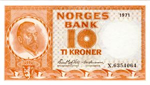 10 kroner 1971 X erstatning Kv.0