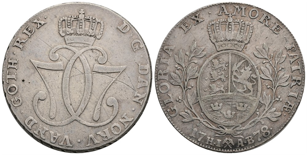 Speciedaler 1778 Christian VII. Kv.1/1+