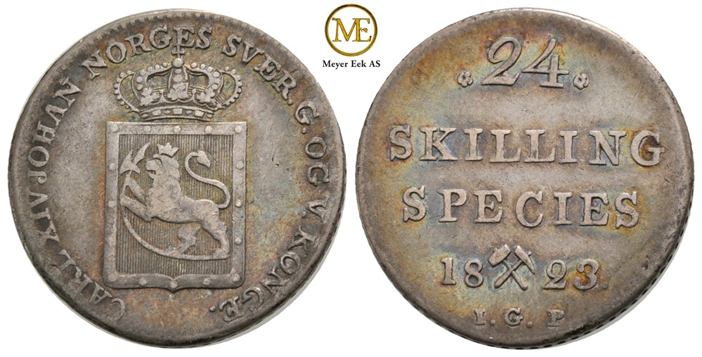 24 skilling 1823 Carl XIV Johan. Kv.1+
