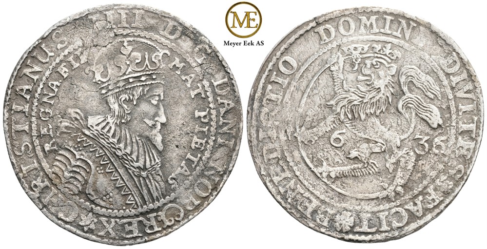 Speciedaler 1636 Christian IV. korrodert, Kv.1+
