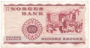 100 kroner 1963 Z.8005160. 8-million erstatningsseddel. 45a. RR-seddel. Kv.1