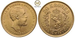 20 kroner 1876 Oscar II. Kv.0/01