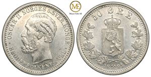 50 øre 1895 Oscar II. Kv.0