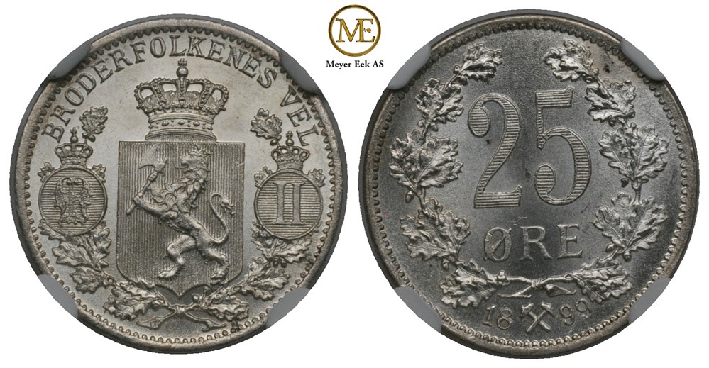 25 øre 1899 Oscar II. Kv.0