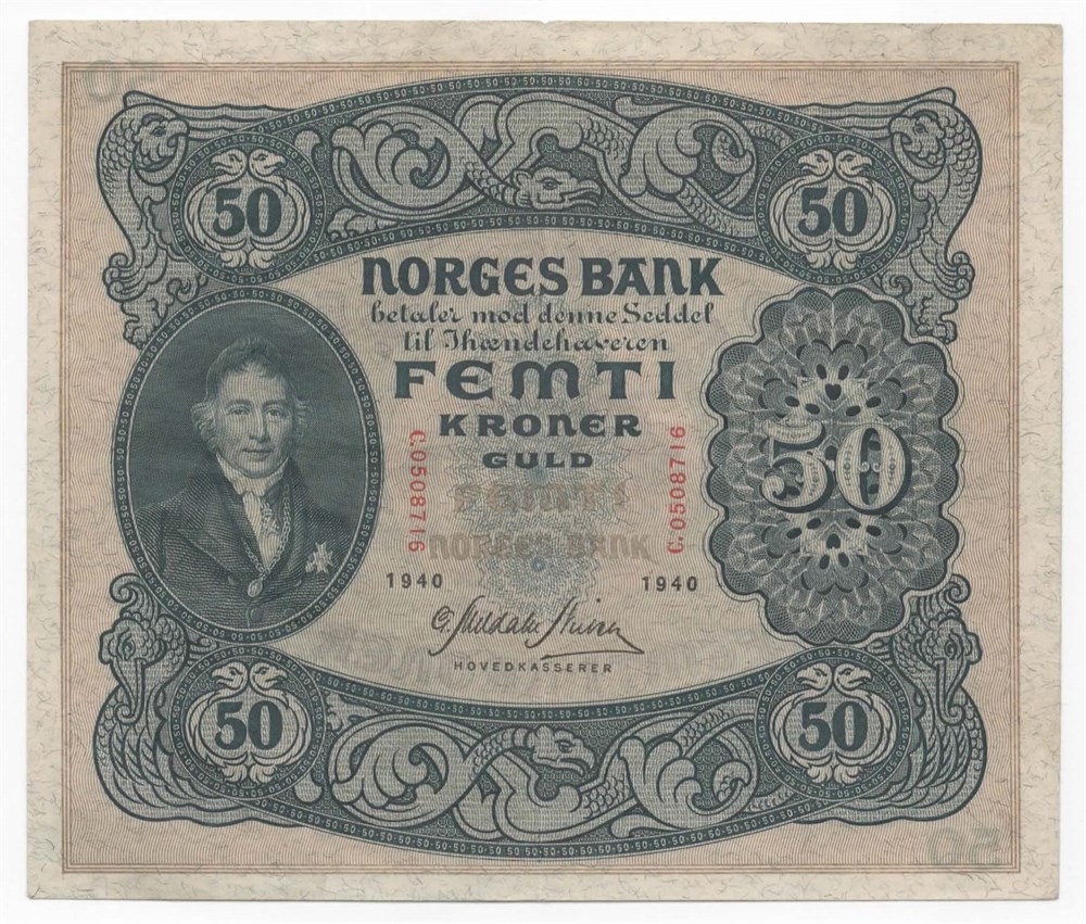Norge 50 kroner 1940 C kv.1+