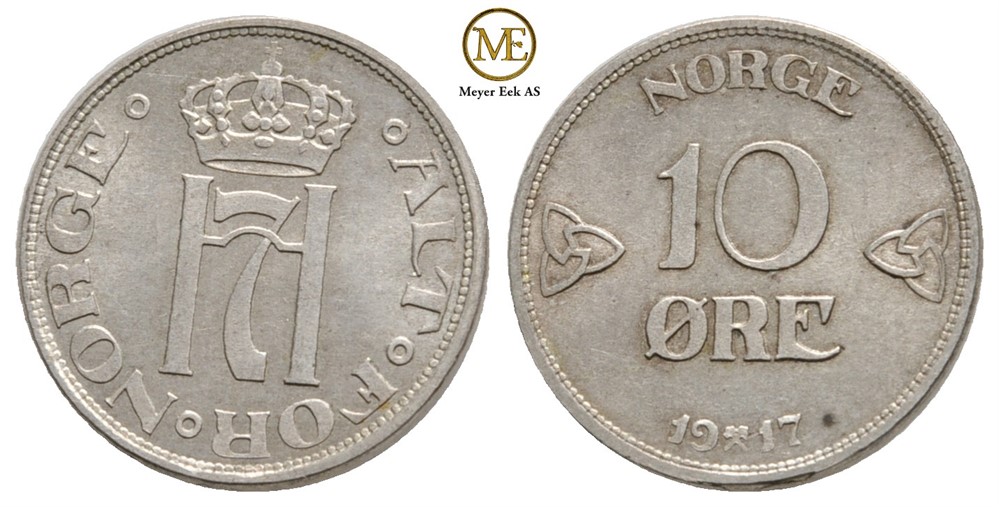 10 øre 1917 Haakon VII. Kv.0/01