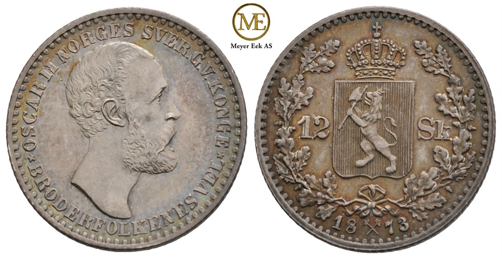 12 skilling 1873 Oscar II.Kv.0/01