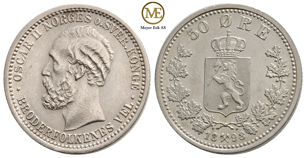 50 øre 1898 Oscar II. Kv.01