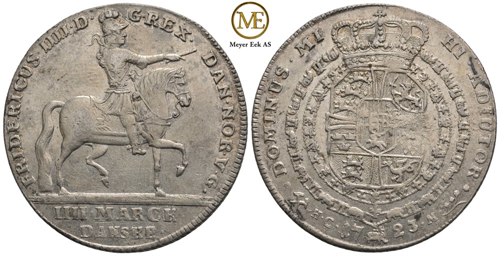 4 mark 1723 Frederik IV. Kv.1+