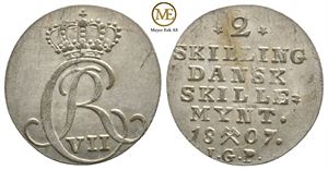 2 skilling 1807 Christian VII. Kv.0