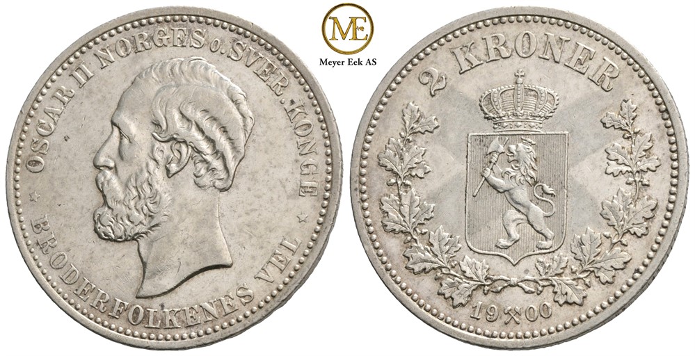 2 kroner 1900 Oscar II. Kv.01