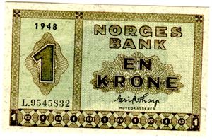 1 krone 1948 L Kv.0