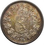 50 øre 1897 Oscar II. Prakt eksemplar