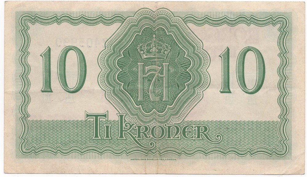 10 kroner 1944 Z.405990 London utg. Kv.1+