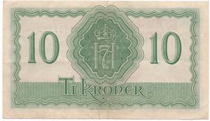 10 kroner 1944 Z.405990 London utg. Kv.1+