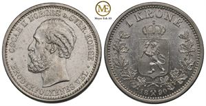 1 krone 1890 Oscar II. Kv.0/01