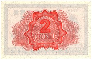 2 kroner 1949 Z.0017502 erstatningsseddel. Kv.0