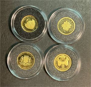 4 mini gullmynter proof til sammen 4,97 g 99,9 au