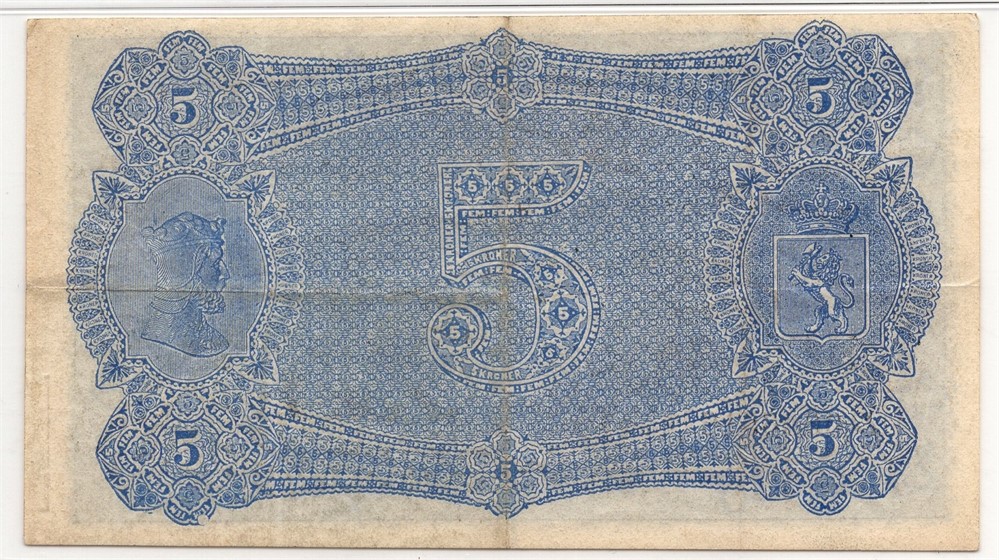 5 kroner 1897 Oscar II. D.06466516. Kv.1+