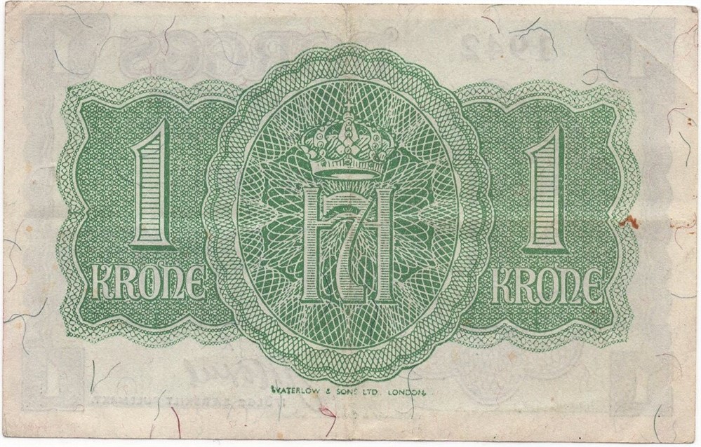 1 krone London 1942 A.340698. Kv.1