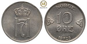 10 øre 1920 Haakon VII. Kv.0